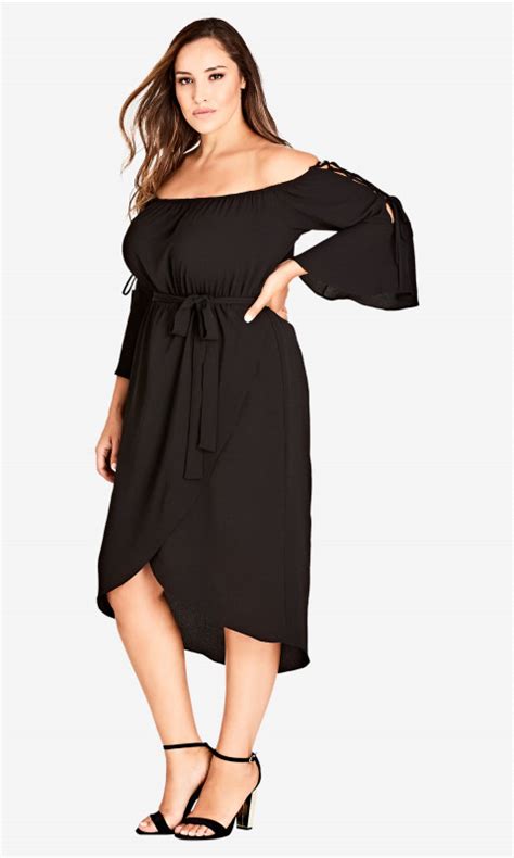 black   shoulder dress  size attire  size