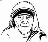 Teresa Mother Coloring Drawing Pages Outline Drawings Sketch People Easy Clipart Template Cliparts Line Calcuta Cartoon St Calcutta Paul Clip sketch template