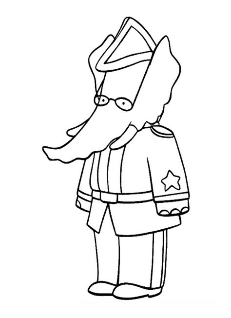 babar coloring pages  print babar kids coloring pages
