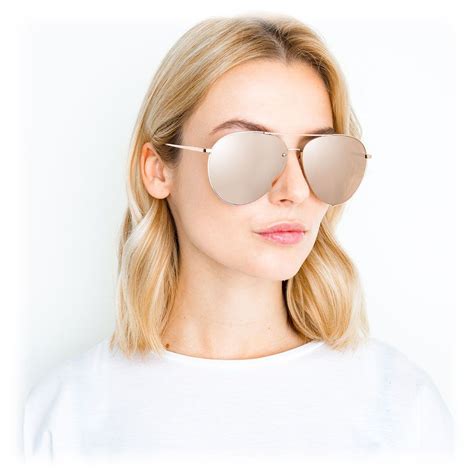 Linda Farrow 624 C3 Aviator Sunglasses Rose Gold Linda Farrow