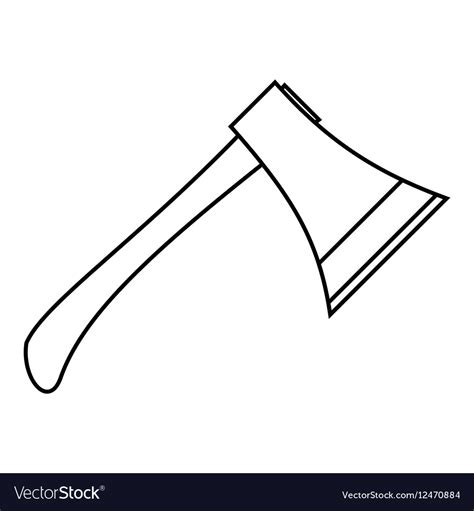 axe icon outline style royalty  vector image