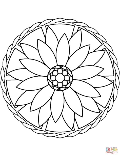 simple mandala  flower coloring page  printable coloring pages