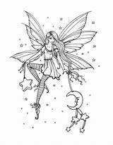 Coloring Fairy Celestial Mermaid sketch template