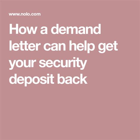 demand letter     security deposit  lettering