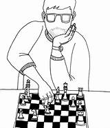 Chess Coloring Playing Pages Drawing Board Drawings Games Categories Skip sketch template