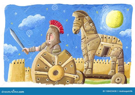 trojan horse trojan war greek mythology stock photo image