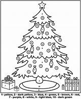 Christmas Tree Number Color Coloring Numbers Worksheets Printable Print Topcoloringpages Illustration sketch template