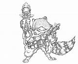 Rocket Raccoon Pages Coloring Cartoon Chibi Another Guardians Printable Template sketch template