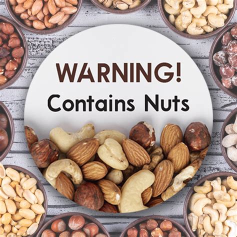 nuts stickers  designs catering labels food allergy etsy uk