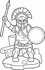 Grego Griego Guerrero Guerreiro Stange Seiner Spartanische Dio Greco Antigo Illustrazione Lancia Antico Nuvola Divertente Spartana sketch template