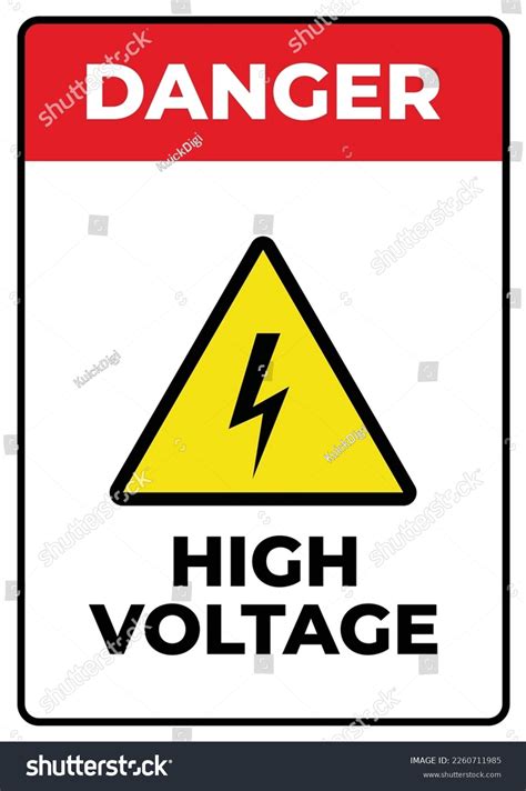 high voltage sign board printable vector stock vector royalty