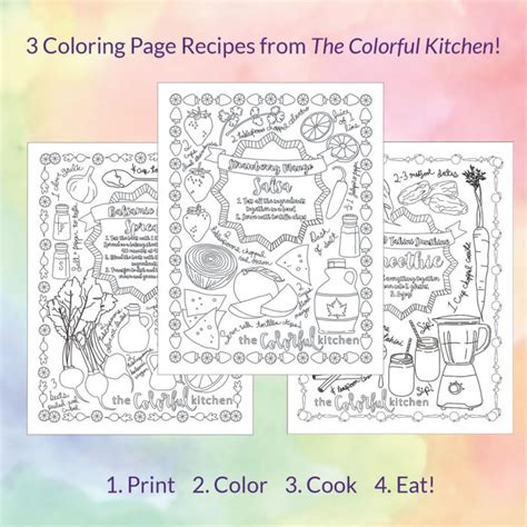 colorful kitchen recipe coloring pages  colorful kitchen