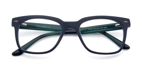 deep blue geek chic square full rim eyeglasses 17165