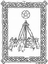 Beltain Pagans Sabbats Wiccan sketch template