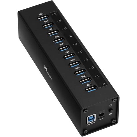 xcellon  port powered usb  aluminum hub black usb phv