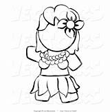 Hula Girl Coloring Hawaiian Vector Outlined Dancer Drawing Blanchette Leo Paintingvalley sketch template