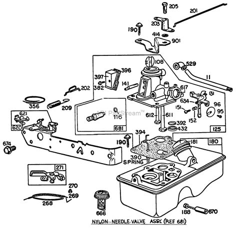 briggs  stratton    parts diagram  carb assynylonneedlevalve