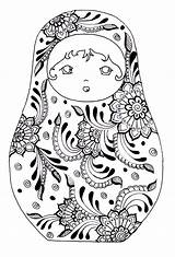 Russian Coloring Dolls Pages Printable Adults Adult Doll Colouring Russia Mandala Sheets Visit Color Matryoshka Justcolor sketch template