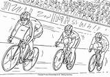 Obstacle Colouring Ciclistas Pista Ciclismo sketch template