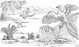 Archaeopteryx Coloring Compsognathus Pages Color Printable Click Designlooter Dinosaurs Drawing sketch template