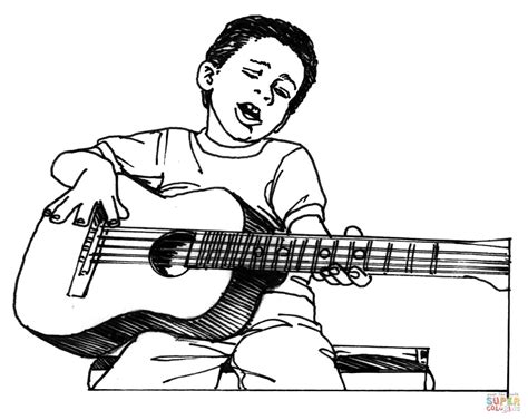 guitar player drawing  getdrawings