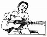 Guitar Coloring Pages Boy Boys Cartoon Player Playing Drawing Clipart Man Cliparts Instruments Printable Musical Outline Colouring Kids Instrument Plays sketch template