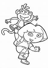 Dora Coloring Printable Monkey Pages Template Colouring Pdf sketch template