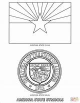 Coloring Arizona State Symbols Pages Printable Drawing sketch template