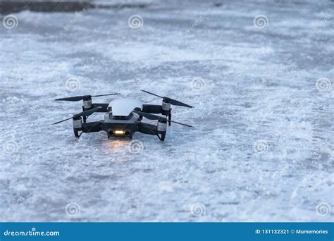 drone unmanned aircraft system parked standby  floor stock image image  robot copter