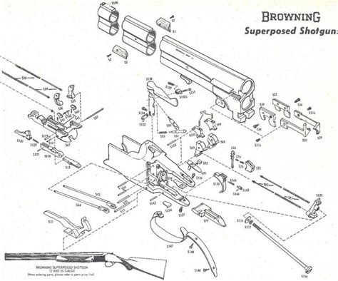 browning superposed exploded view weapons firearms diagrams pinterest browning