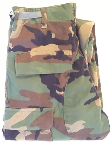 army mens army military pants fatigues green camouflage size small long