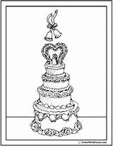 Cake Coloring Wedding Pages Bells Sheets Colorwithfuzzy Sheet sketch template