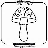 Mushroom Coloring Two Mushrooms Easy Pages Print sketch template