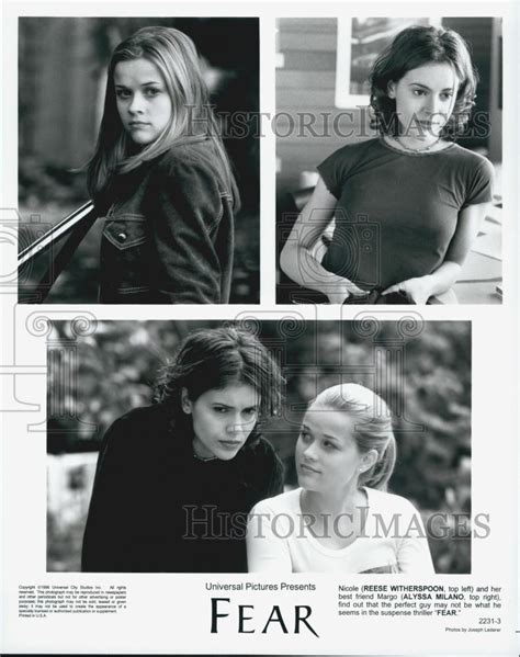 1996 press photo reese witherspoon and alyssa milano in movie fear