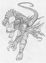 Mortal Kombat Reptile Coloring Drawings Pages Bacheca Scegli Una sketch template