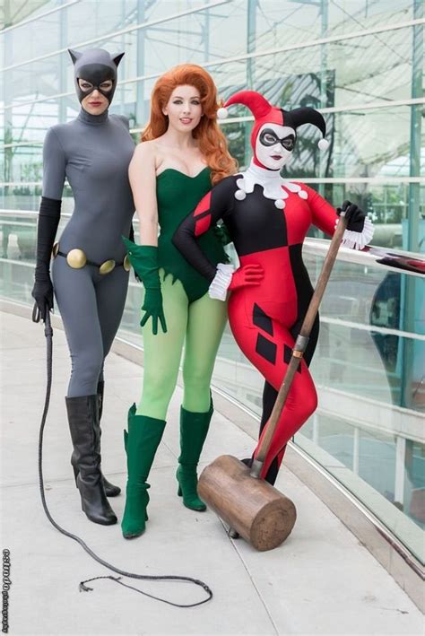 Catwoman Poison Ivy And Harley Quinn Cosplay Batman The