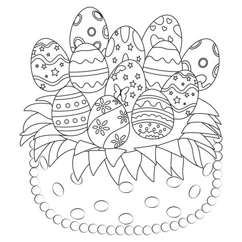 cute happy easter coloring pages  vector art  vecteezy