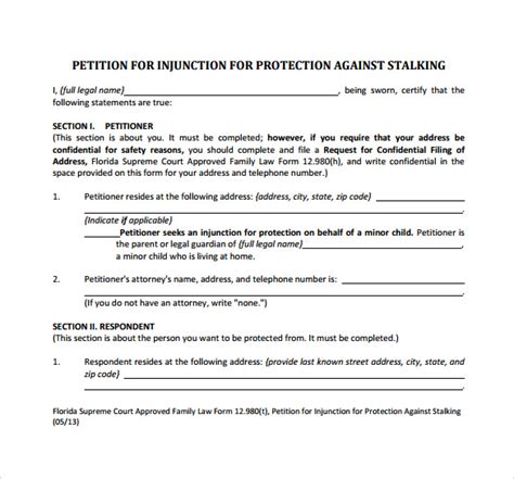 sample petition templates   ms word