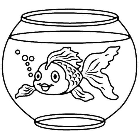 goldfish bowl coloring page