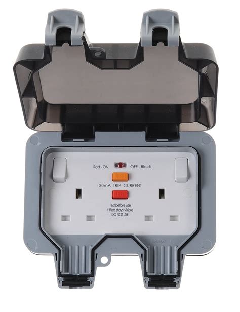 buy bg electrical wprcd  double weatherproof outdoor switched power socket  latching rcd