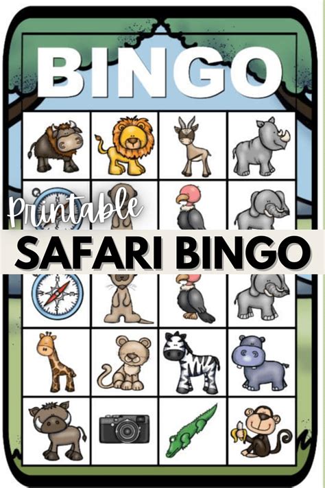 safari bingo   zoo  animal themed party