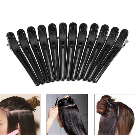 pcs black hair grip clips hairdressing sectioning cutting hair clamps