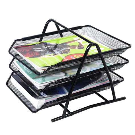 office filing trays holder  document letter paper wire mesh storage