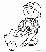 Builder Coloring Pages Bob Cartoon Color Kids Character Printable Sheets Sheet Characters sketch template