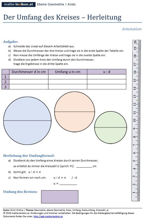 kreisumfang herleitung kreisumfang kreis kreis berechnen