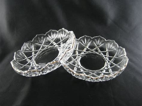 Vintage Set Of 2 Mikasa Crystal Glass Salad Dishes Clear