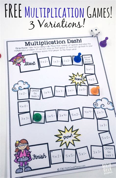 easy  prep printable multiplication games