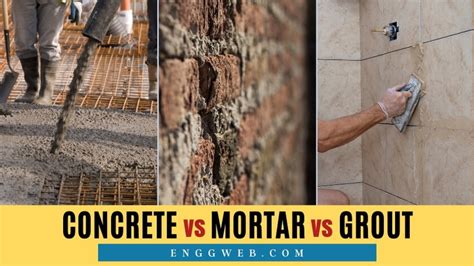 grout  mortar  concrete whats  difference