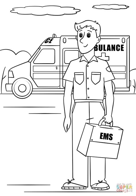 emergency service ambulance ems coloring pages kidsworksheetfun