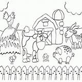Farm Coloring Pages Animals Preschool Printable Drawing Barn Animal Scenes Kids Scene Sheets Country Preschoolers Agriculture Print Barnyard Color Related sketch template